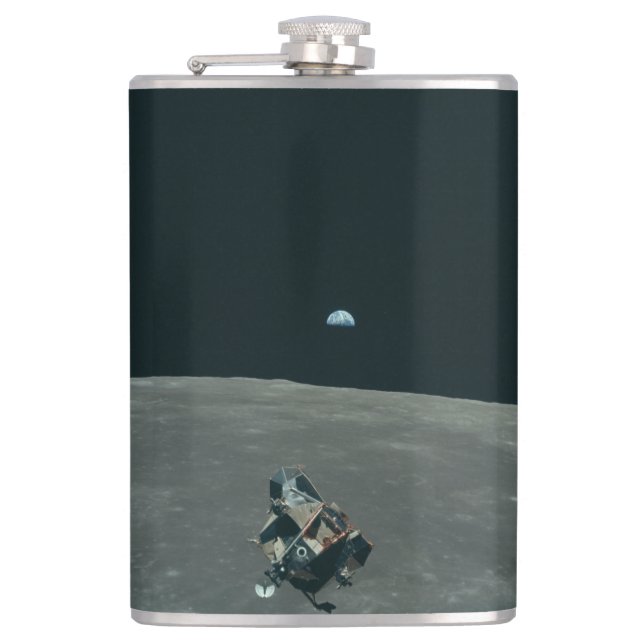 Petaca Módulo Lunar Apolo y salida de la Tierra sobre la  (Anverso)