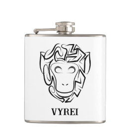 Petaca Mono tribal blanco y negro