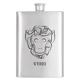 Petaca Mono tribal blanco y negro