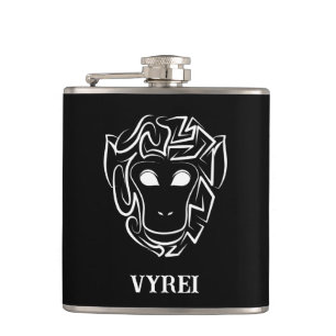 Petaca Mono tribal blanco y negro