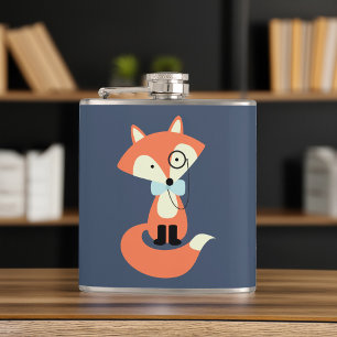 Petaca Monocle Hipster Red Fox