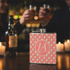 Petaca Monogram Pearl Accent Coral 