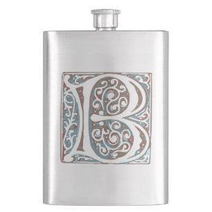 Petaca Monograma antiguo medieval elegante de la letra B