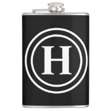 Monograma blanco negro simple y elegante monograma