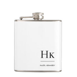 Petaca Monograma blanco personalizado monogramado