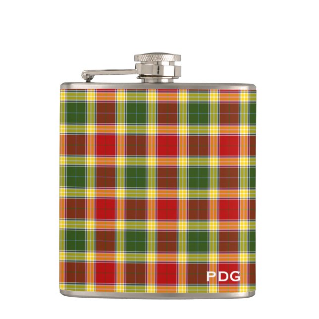Petaca Monograma de Clan Gibbs Tartan (Anverso)