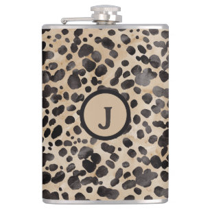 Petaca Monograma de Estampado de Leopardo