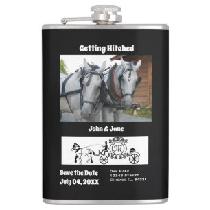 Petaca Monograma de fotografía del vagón de caballos golp