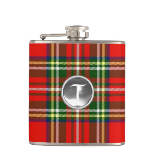 PETACA MONOGRAMA DE GEMSTONA BLANCA DE TARTAN ESCOCIA