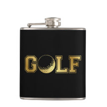 Monograma de golf masculino negro y máscara de oro