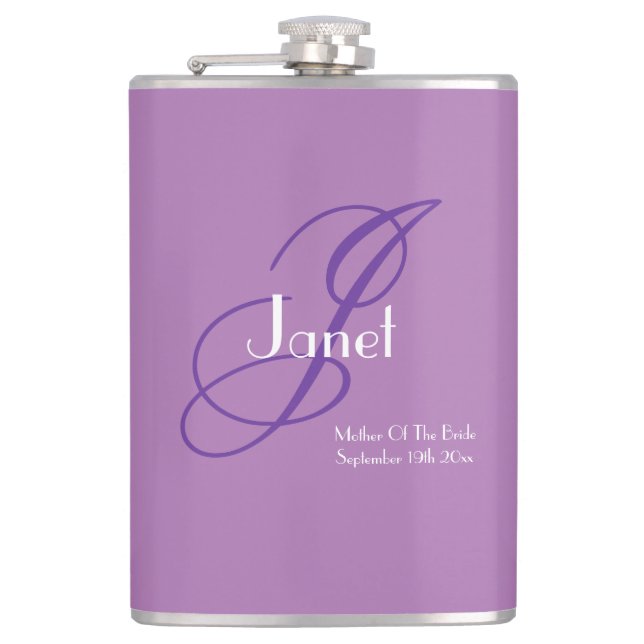 Petaca Monograma De Guay De La Madre boda Del Regalo De N (Anverso)