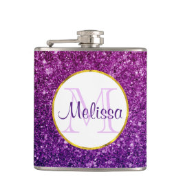 Petaca Monograma de guijarros Purpurinas de esparcido ros