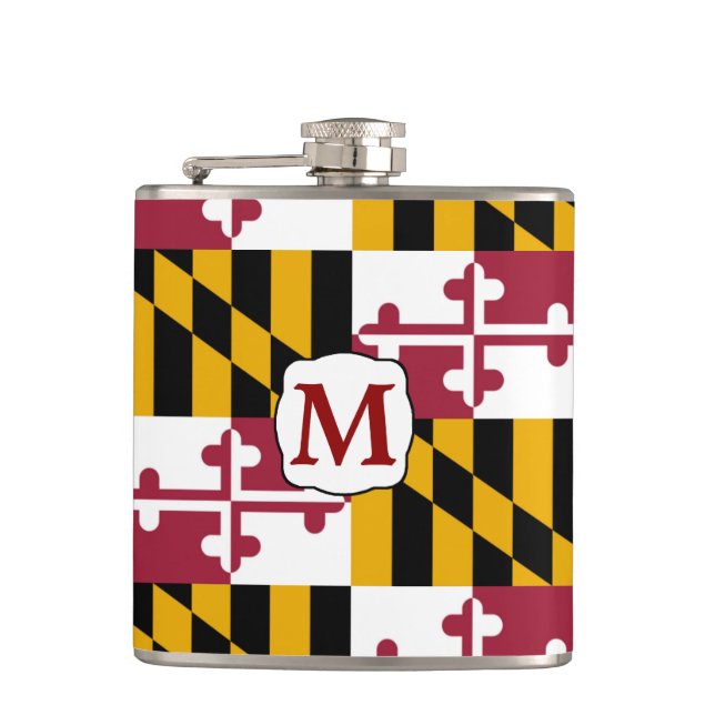 Petaca Monograma de la bandera del estado de Maryland (Anverso)