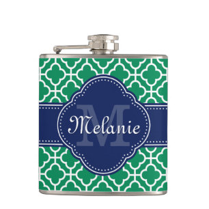 Petaca Monograma de la Marina del Patrón Marroquí Verde E