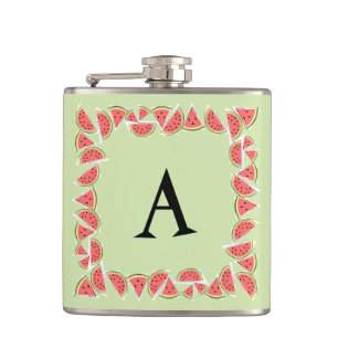 Petaca Monograma de la Plaza Verde de la sandía