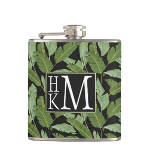 Petaca Monograma de las hojas de palma el  