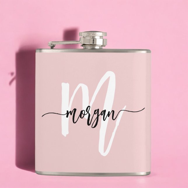 Petaca Monograma de letra script femenino bonito Rosa rub (Subido por el creador)