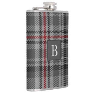 Petaca Monograma de letra TARTAN gris BALMORAL (puede edi