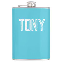 Monograma de nombre personalizado azul cielo brill