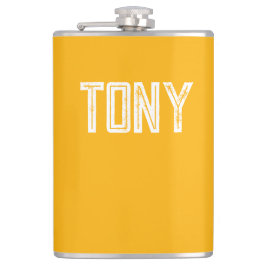 Petaca Monograma de nombre personalizado de Naranja brill