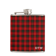 Monograma del clan Wallace Tartan Red and Black Pl