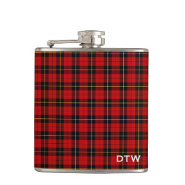 Petaca Monograma del clan Wallace Tartan Red and Black Pl