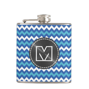 Petaca Monograma del Personalizado del patrón de zigzag C