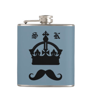 Petaca Monograma del personalizado del rey de las bigotes