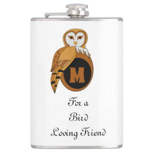 Petaca Monograma elegante de búho británico