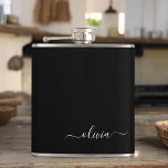 Petaca Monograma elegante Minimalista blanco negro y mode<br><div class="desc">Presentamos nuestra Colección de Monogramas Modernos Minimalistas en Blanco y Negro: Adopte la simplicidad y la sofisticación con nuestros diseños minimalistas, curados para elevar su estilo sin esfuerzo. Esta colección, elaborada con gran interés para la estética moderna, presenta elegantes diseños en blanco y negro acentuados por monogramas personalizados. Desde papel...</div>