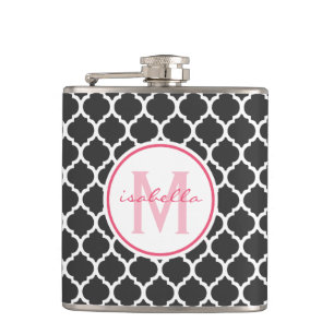 Petaca Monograma gris de Quatrefoil