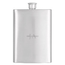 Monograma Gris Nombre Personalizado Para Su Botell