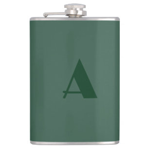 Petaca Monograma Letra inicial personalizado Retro verde