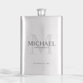 Petaca Monograma masculino personalizado y Groomsmen de n
