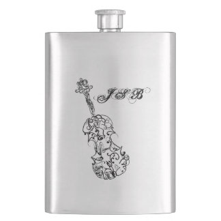 Petaca Monograma negro del personalizable del dibujo