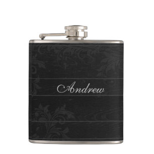 Petaca Monograma negro elegante del Flourish