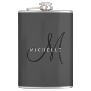 Petaca Monograma negro profesional Gray Your Name