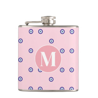Petaca Monograma Personalizado con Patrón de Ojo Malo Ros