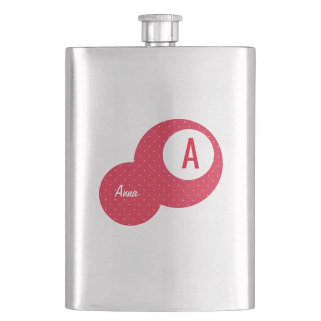 Petaca Monograma personalizado de Red Dotty (Anverso)