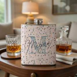 Petaca Monograma Personalizado de Terrazzo