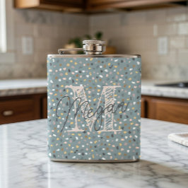 Petaca Monograma Personalizado de Terrazzo