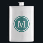 Petaca Monograma personalizado del Personalizado Verde az<br><div class="desc">Cálido personalizado de moda de  de niñas monocasco. Haga clic en Personalizar para cambiar los tipos de letra y los colores de los monogramas y crear uno propio de un diseño de tipo. ¡Adorables y únicos regalos personalizados de dama de honor!</div>