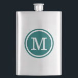 Petaca Monograma personalizado del Personalizado Verde az<br><div class="desc">Cálido personalizado de moda de  de niñas monocasco. Haga clic en Personalizar para cambiar los tipos de letra y los colores de los monogramas y crear uno propio de un diseño de tipo. ¡Adorables y únicos regalos personalizados de dama de honor!</div>