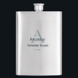 Petaca monograma personalizado sencillo equipo del novio<br><div class="desc">diseño</div>