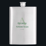 Petaca monograma personalizado sencillo equipo del novio<br><div class="desc">diseño</div>