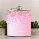 Petaca Monograma Purpurina púrpura de oro rosa del arcoir<br><div class="desc">Relieve metalizado de arcoiris Pastel Faux Purpurina de espuma metálica Cepillado Monograma Metalizado y matraz Fiesta inicial. Esto hace que el dulce perfecto cumpleaños 16, boda, ducha de novia, aniversario, ducha de bebé o fiesta de soltera sea regalo para alguien que ama el lujo glam y los estilos de moda....</div>