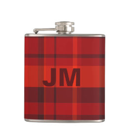 Petaca Monograma Red Tartan Plaid