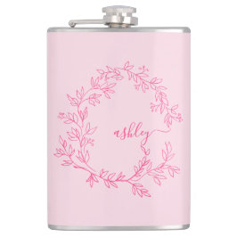 Petaca Monograma Rosa Brillante para la Fiesta de Despedi