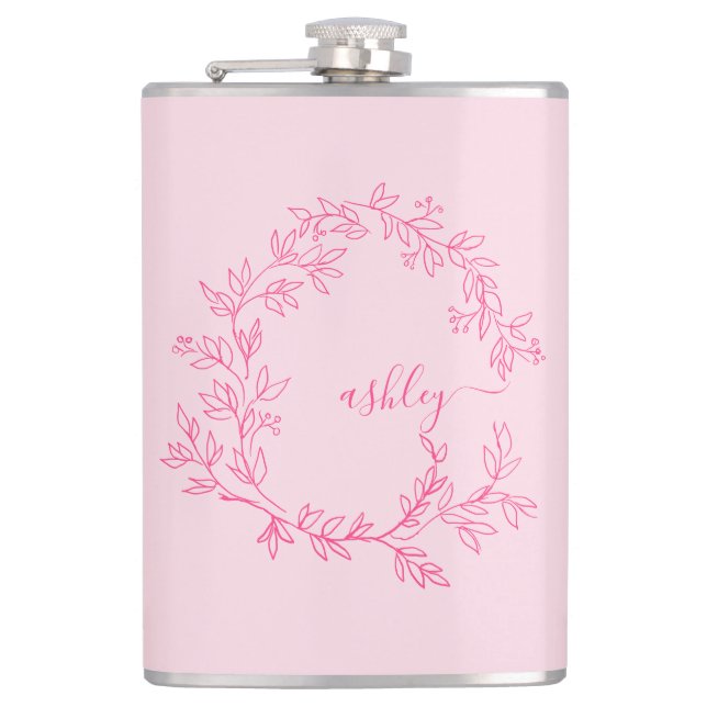Petaca Monograma Rosa Brillante para la Fiesta de Despedi (Anverso)