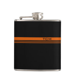 Petaca Monograma simple en Naranja y negro